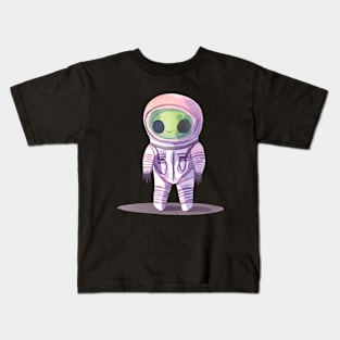 Cute Watercolor Alien in a Spacesuit Kids T-Shirt